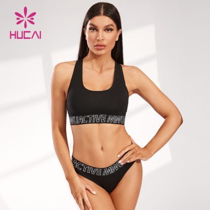 ODM Women Bra Letter Logo Underwear Tracksuits Low-waist Underclothes Supplier
