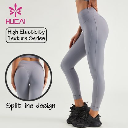ODM Women Fitness Leggings Split Line Design ODM Sports Tights Factory China