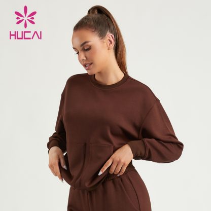 ODM Women Gym Sweatshirts Air Cotton Oversized Drop Shoulder Hoodies China - Image 3
