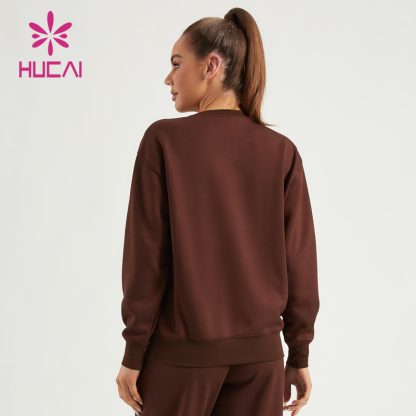 ODM Women Gym Sweatshirts Air Cotton Oversized Drop Shoulder Hoodies China - Image 4