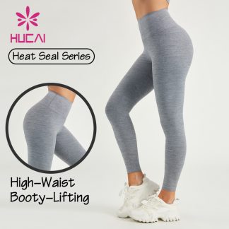 ODM Women Sports Tights Leggings Heat Seal Process Slim Soft Gymwear OEM