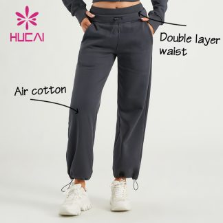 ODM Women Sweat Pants Double Layer Waistband Fitness Joggers Supplier