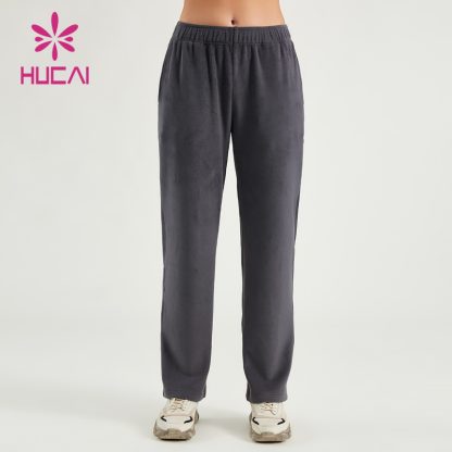 ODM Women Sweat Pants Fleece Fabric Elastic Waistband Joggers Supplier - Image 2