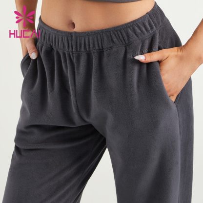 ODM Women Sweat Pants Fleece Fabric Elastic Waistband Joggers Supplier - Image 3