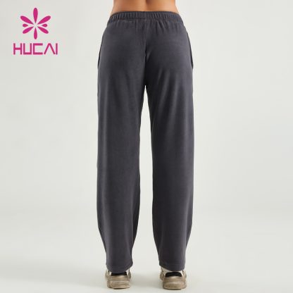 ODM Women Sweat Pants Fleece Fabric Elastic Waistband Joggers Supplier - Image 4