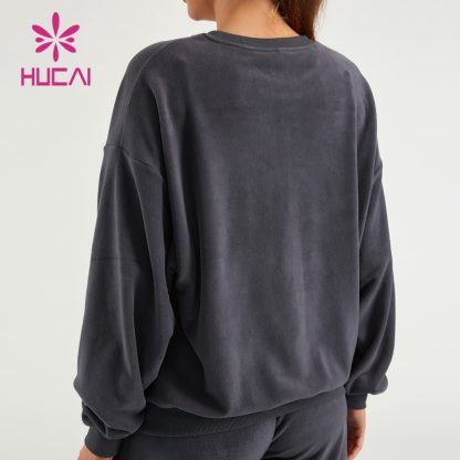 ODM Women Sweatshirts Oversized Fleece Fabric Fitness Hoodies Supplier - Image 4