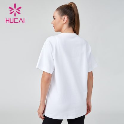 OEM Fitness T-shirt 3D Embroidered Heat Transfer Logo Womens Sportswear Manufacturer - Image 4