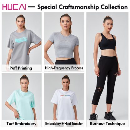 OEM Fitness Tank Top High Frequency Metallic Logo Womens Short T-shirt Manufacturer - Image 5