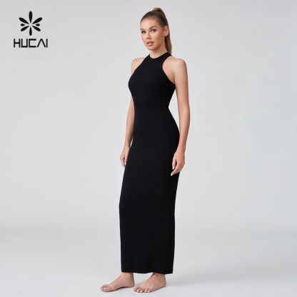 OEM High Stretch Ribbed Fabric Long Slim Fit Dress Casual Sportswear Manufacturer - Image 4