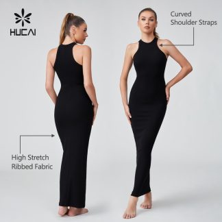 OEM High Stretch Ribbed Fabric Long Slim Fit Dress Casual Sportswear Manufacturer