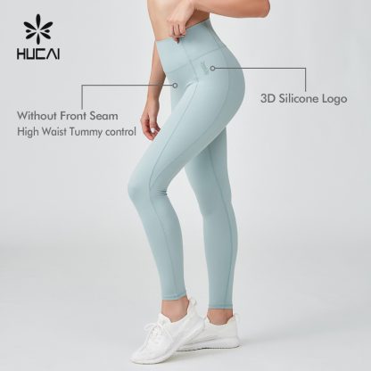 OEM High Waist 3D Silicone Logo Women Yoga Leggings