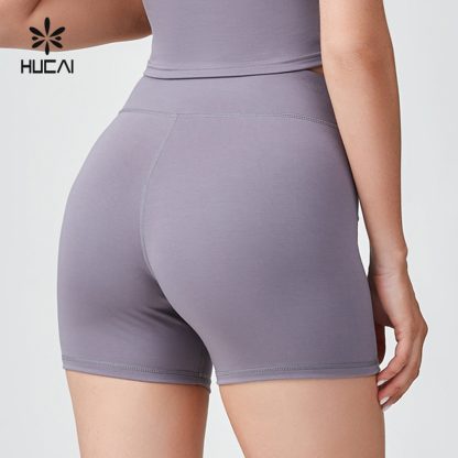 OEM Modal Spandex Silk Screen High Waist Sports Shorts For Women - Image 3