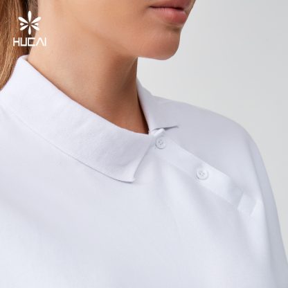 OEM Skew Collar Oversized Sports Tennis Top For Women - Image 3