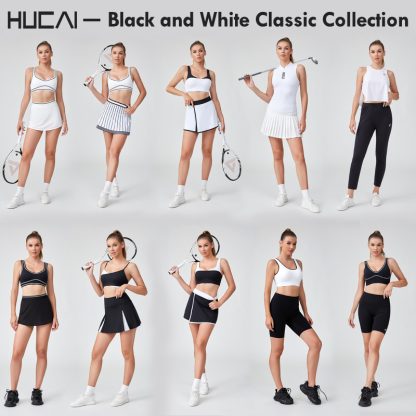 OEM Sports Bra Black And White Overlap Adjustable Thin Strap Padded - Image 5