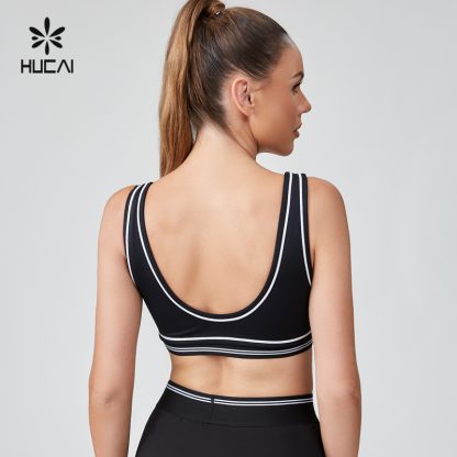OEM Sports Bra Scooped Neck Streamlined Contrasting Stitching - Image 3