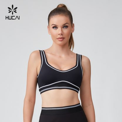 OEM Sports Bra Scooped Neck Streamlined Contrasting Stitching - Image 4