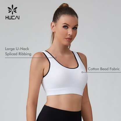 OEM Sports Bra Tpique Cotton U Neck Contrasting Color High Impact