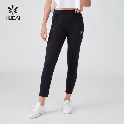 OEM Sports Leggings Elastic Waist Silk Screen Hidden Zipper Pocket - Image 2