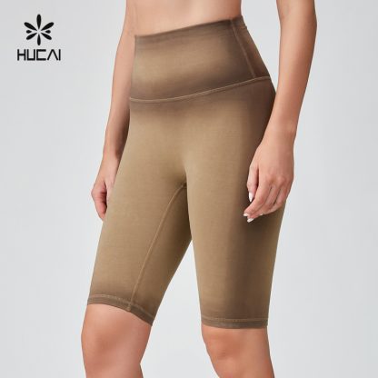 OEM Sports short Leggings Washed And Distressed Spray Dyeing Process Sportswear Manufacturer - Image 4