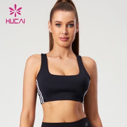 OEM Square Collar Design Yoga Bras Dual Straps On Both Sides Contrasting Color Manufacturer - Image 3