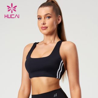 OEM Square Collar Design Yoga Bras Dual Straps On Both Sides Contrasting Color Manufacturer