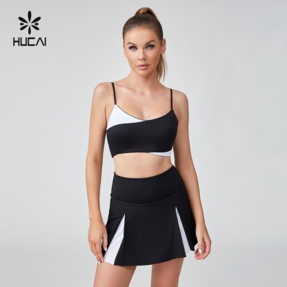 OEM Tennis Skirt Black And White Patchwork A-line With Inner Shorts - Image 2