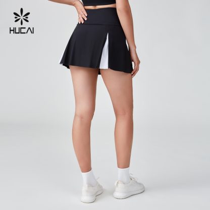 OEM Tennis Skirt Black And White Patchwork A-line With Inner Shorts - Image 3