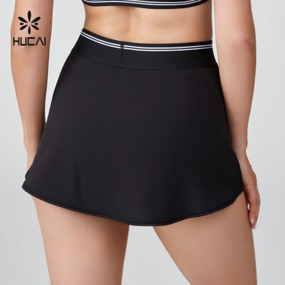 OEM Tennis Skirt Jacquard Striped Webbing Four Way Stretch Build In Shorts - Image 3