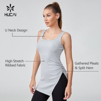 OEM Three Dimensional Cut Hem Mid Length Vest Top Sportswear Manufacturer