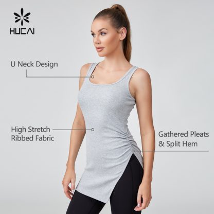 OEM Three Dimensional Cut Hem Mid Length Vest Top Sportswear Manufacturer