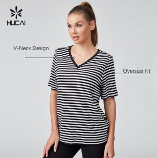 OEM V-neck OVERSIZE Cotton Linen Blend Short Sleeved Shirt Sportswear Manufacturer