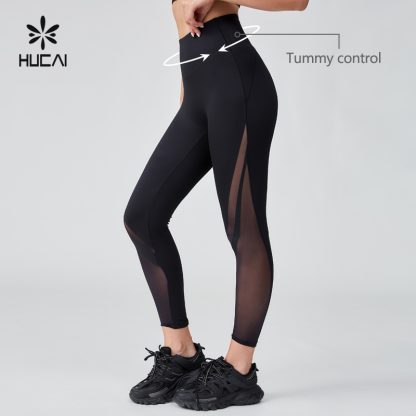 OEM Without Front Seam Heat Seal Mesh Splicing Yoga Pants Sportswear Manufacturer - Image 2