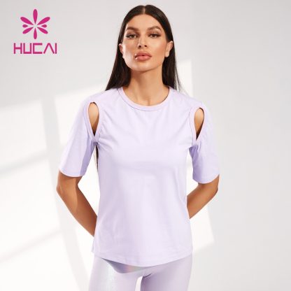 OEM Women Short Sleeve Hollow Design T-shirts Custom Manufacture - Image 2