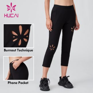 OEM Womens Sports Pants Burnout Technique Slimming Sportswear Manufacturer