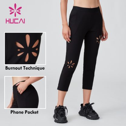 OEM Womens Sports Pants Burnout Technique Slimming Sportswear Manufacturer