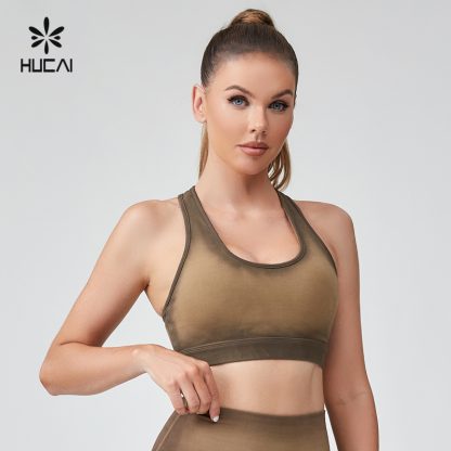 OEM Yoga Bras Washed And Distressed Spray Dyeing Process Sportswear Manufacturer - Image 4