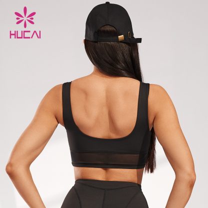 Private Label Stitching Mesh Design Bra Irregular Hollow Yogawear Manufacturer - Image 5