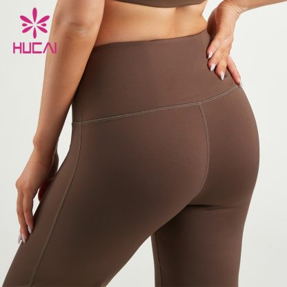 Women Flare Leggings Hip-Lifting Slim Back Hidden Pocket Pants China - Image 4