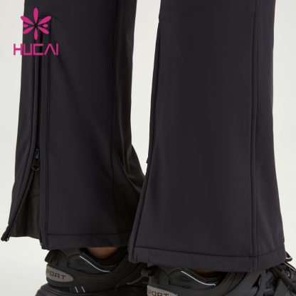Women Flared Ski Pants OEM Waterproof Fabric Custom Sports Leggings - Image 3