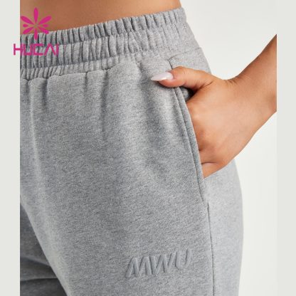 Women Sports Sweatpants Shining Fabric 100% Cotton Printing Joggers Supplier - Image 3